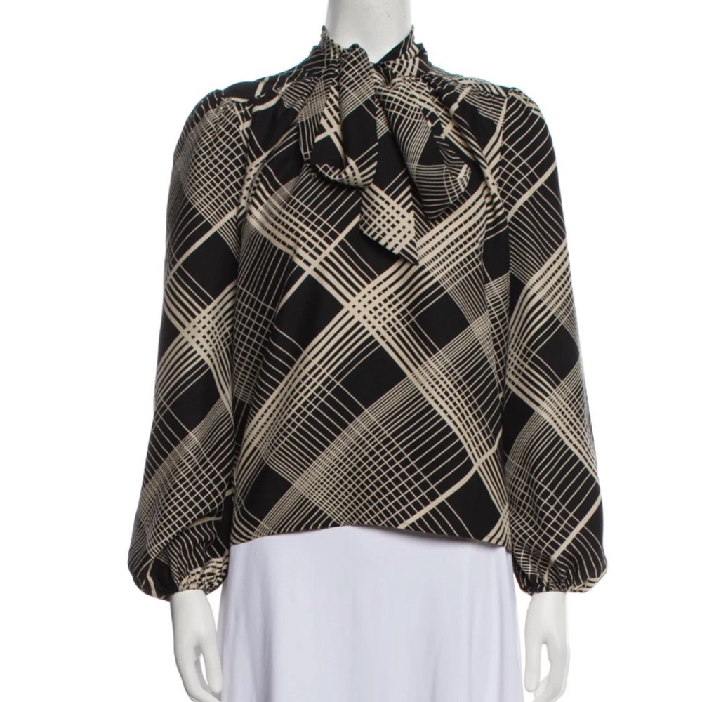 CO Silk Long Sleeve Top Blouse